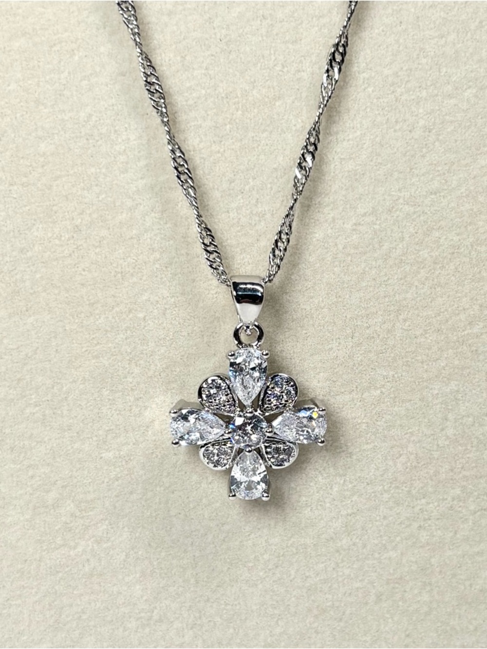 ⚡️18k white gold-plated pendant necklace